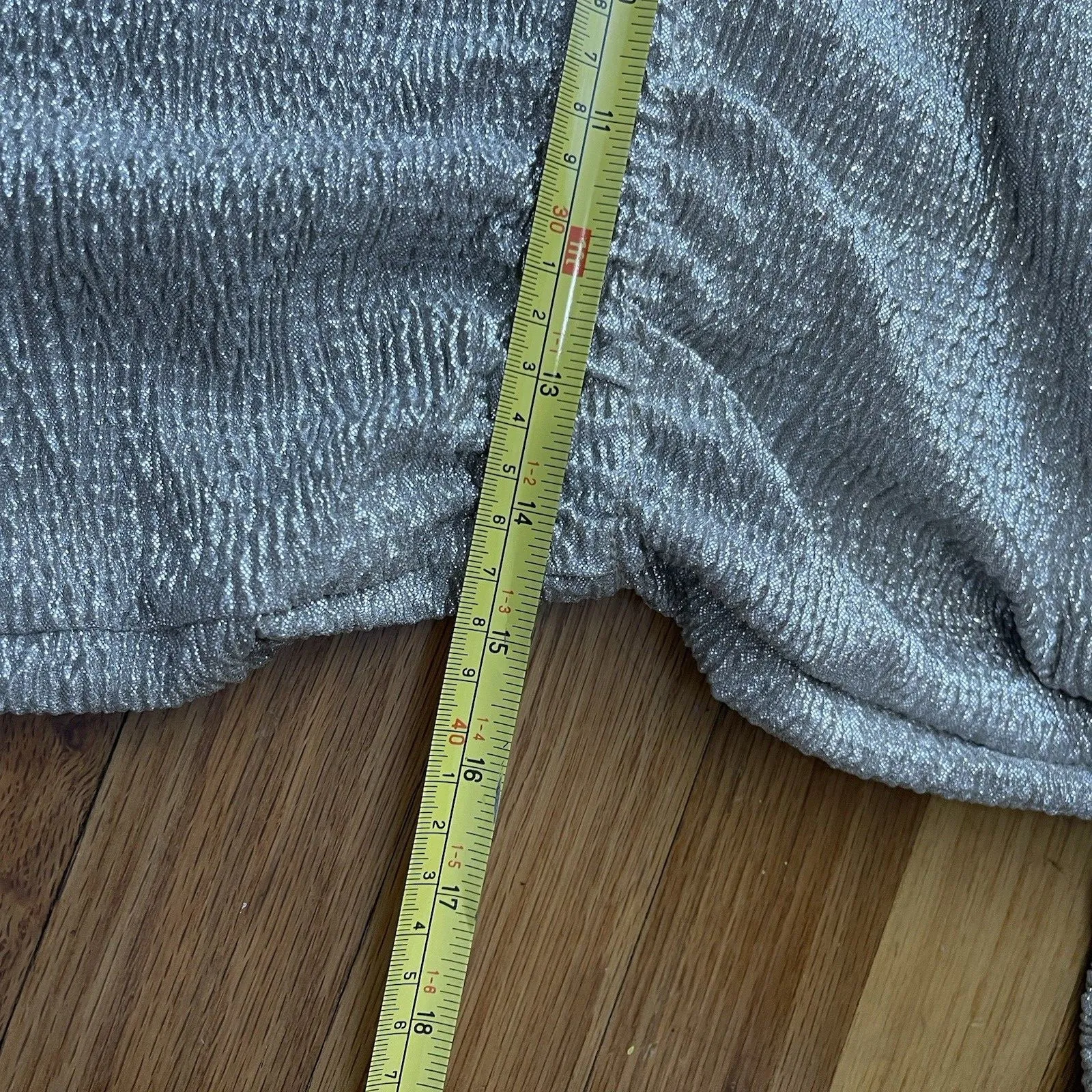 ALEXIS Crinkle Drop Waist Mini Dress Small Gold Party Holiday Tie Balloon Sleeve - Image 9