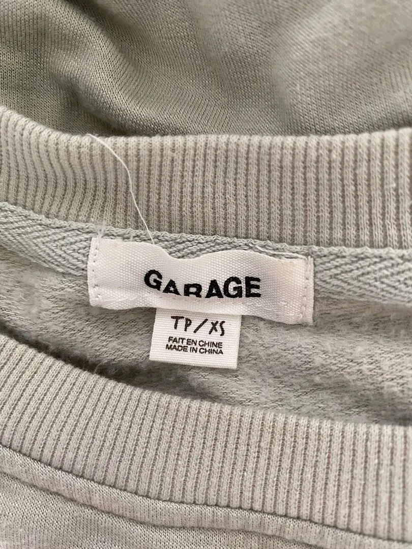 Light Grey Velvet Sleeve Sweater - Image 5