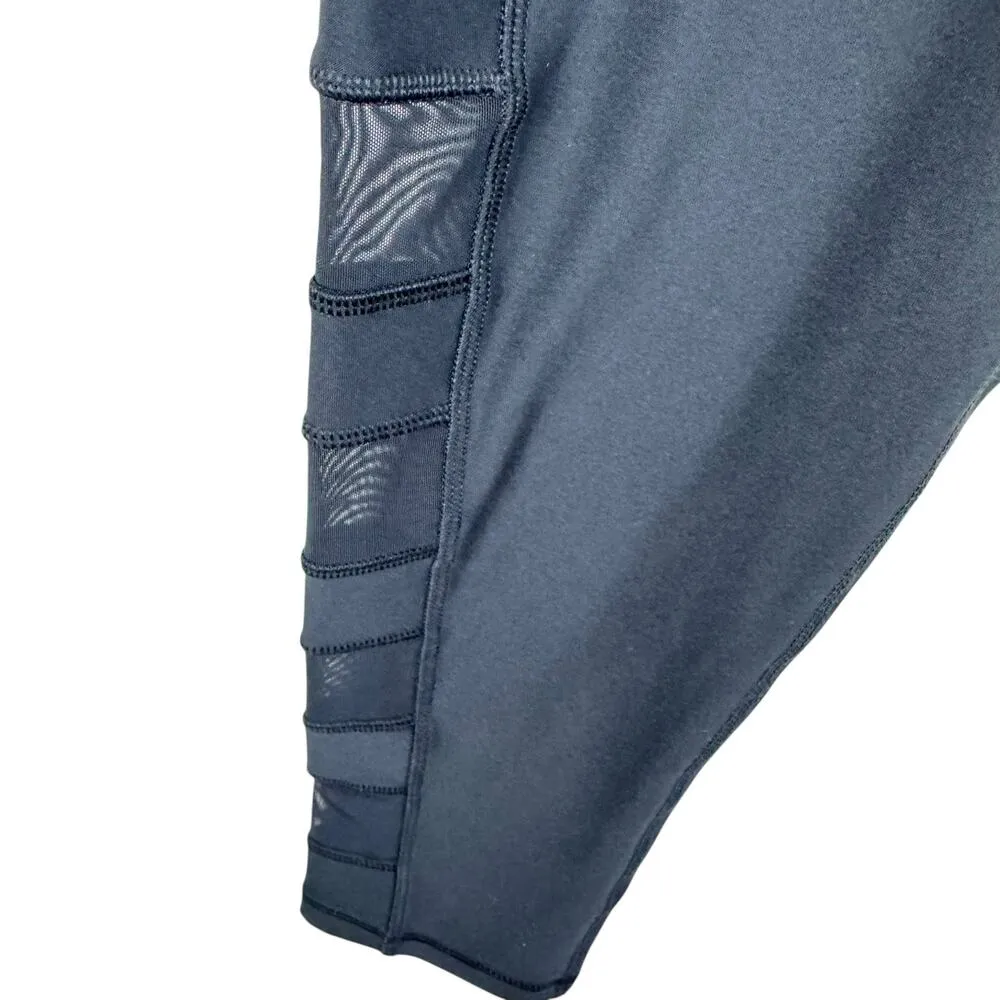 X By Gottex Black Mid Rise Pull On Skinny Cropped Capri Leggings Pockets Size M - Image 3