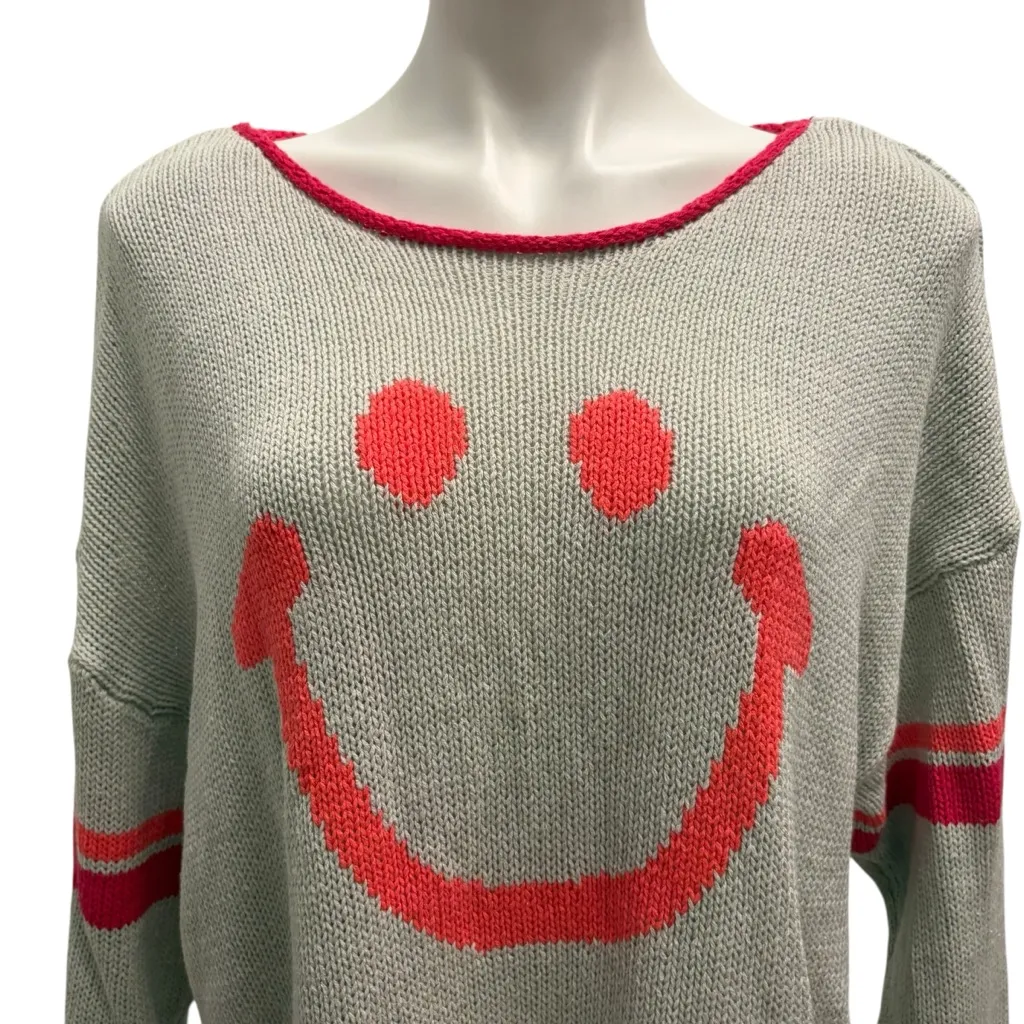 Natural Life Carson Oversized Knit Sweater Pullover Smiley Graphic, Sz L/XL - Image 9