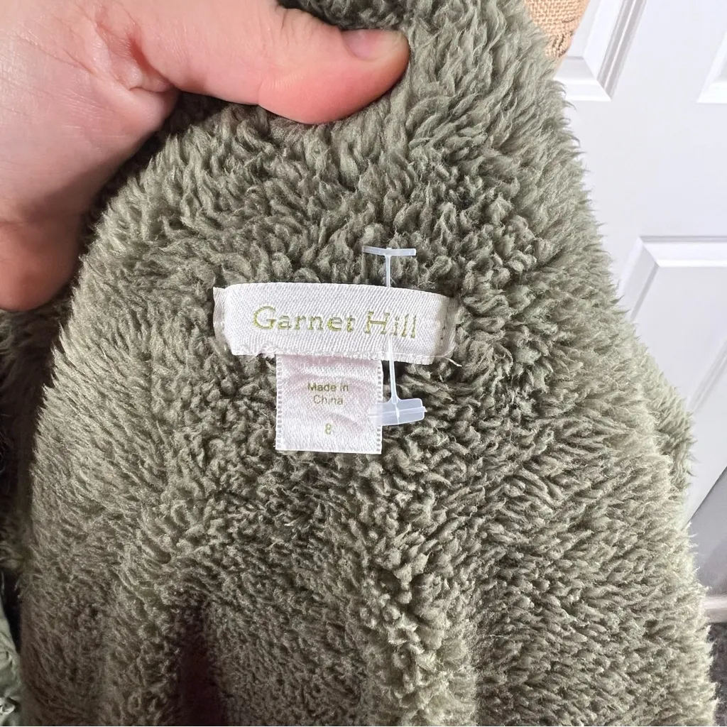 Sz 8 Garnet Hill Green Utility Parka Coat, Sherpa Lined NWOT $245 MSRP - Image 10