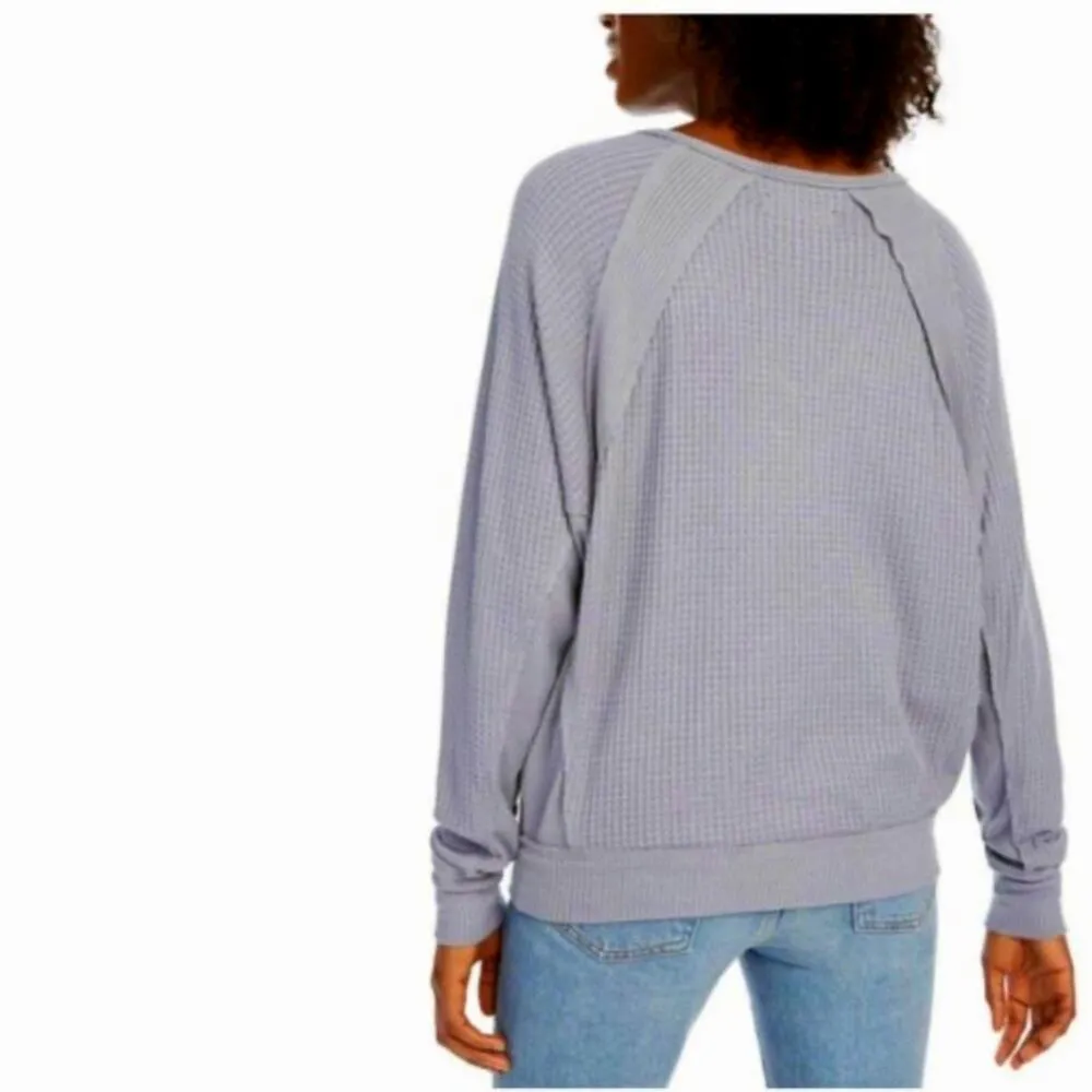 Free People Santa Clara Ribbed Oversized Top Charcoal Black S - Image 3