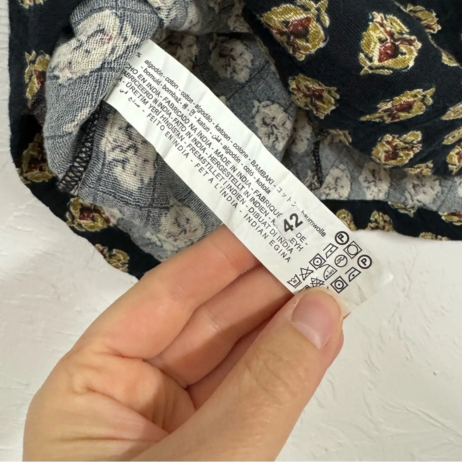 Zara Black Twisted Front Micro Mini Skirt Womens M Gathered Printed Casual - Image 7