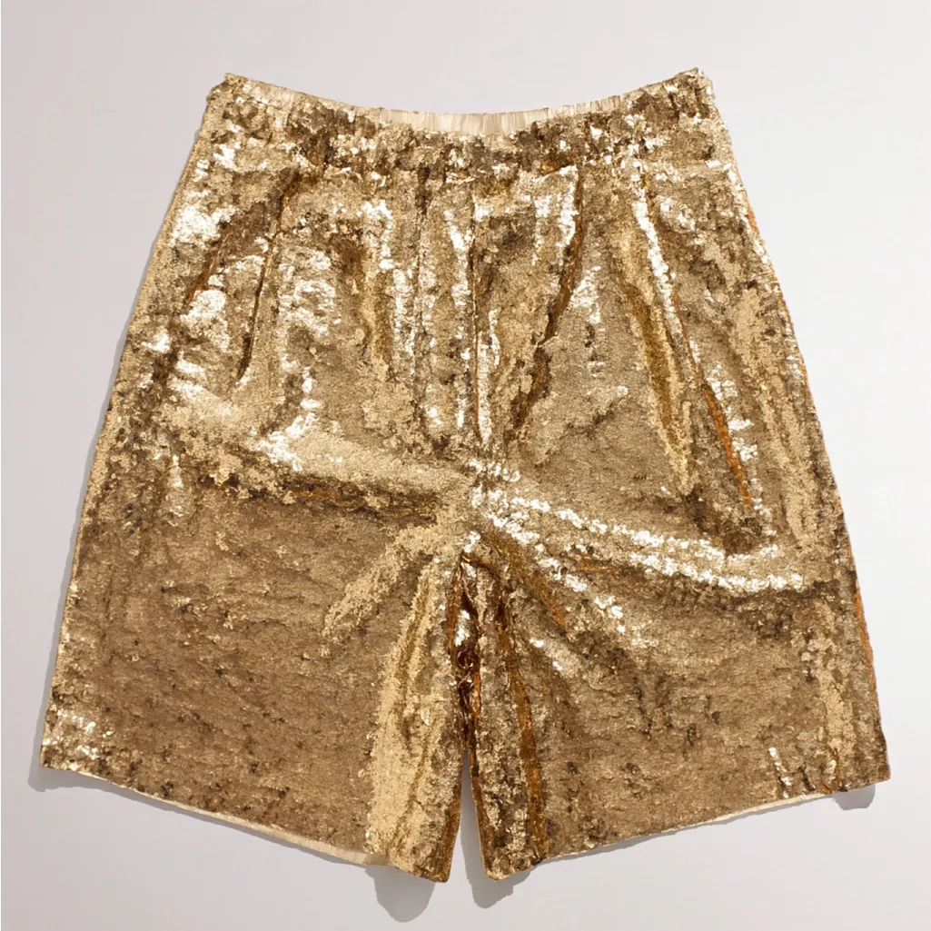 Vintage Lillie Rubin Gold High Waist Sequin Shorts Size undefined - Image 2