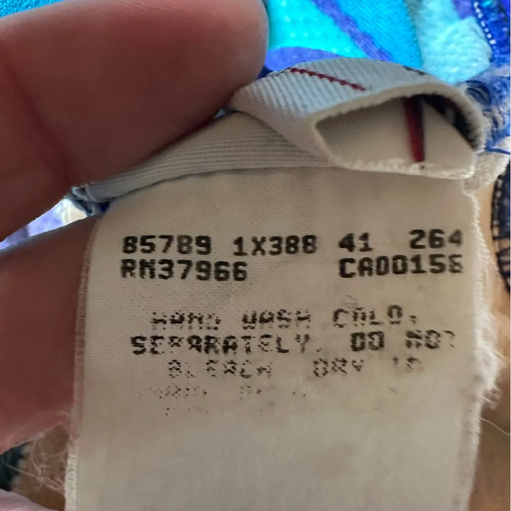 Vintage 90s One Piece Blue Stripes Bathing Suit Swimsuit Medium - Image 6