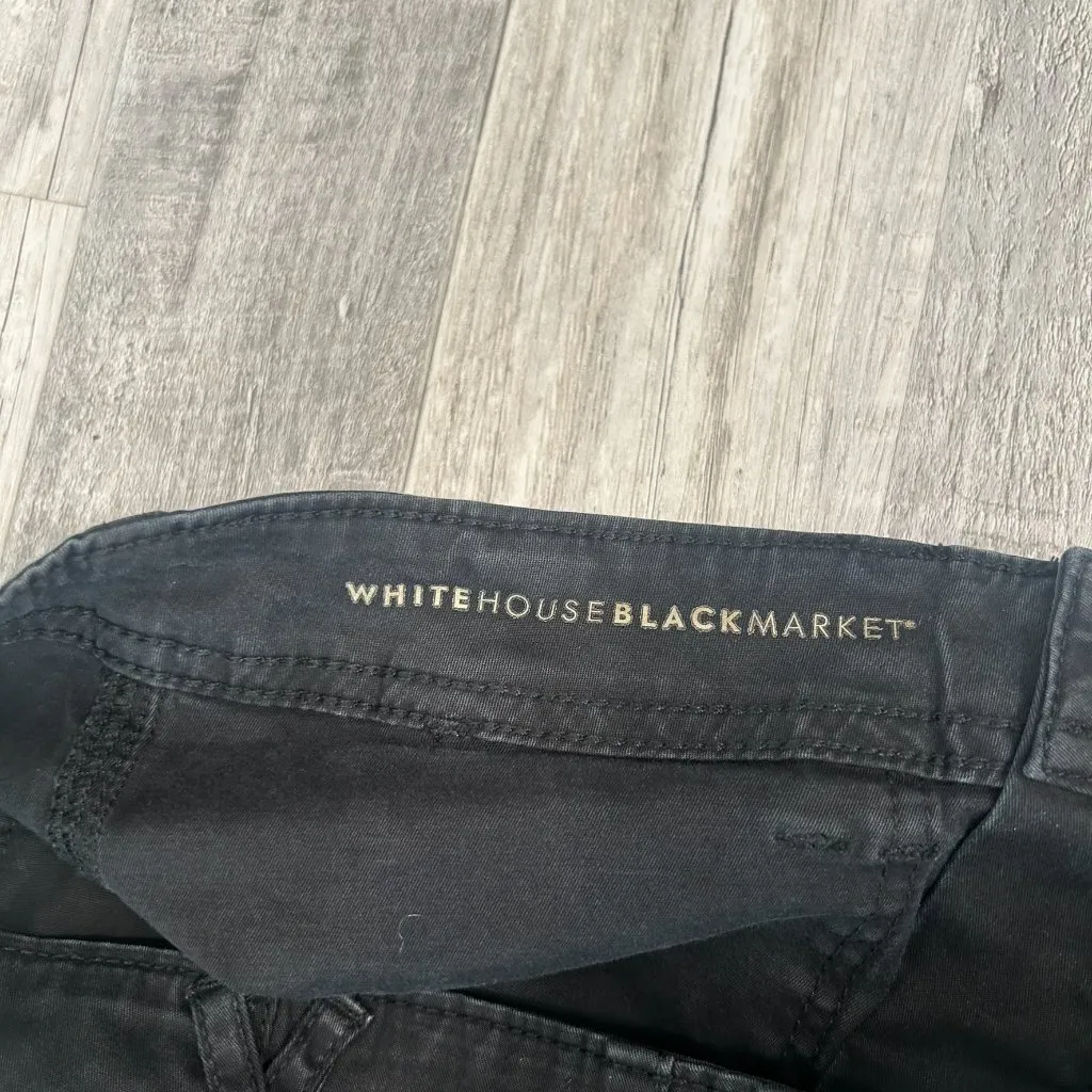White House Black Market Washed Black Slim Crop Pants O38 - Image 4
