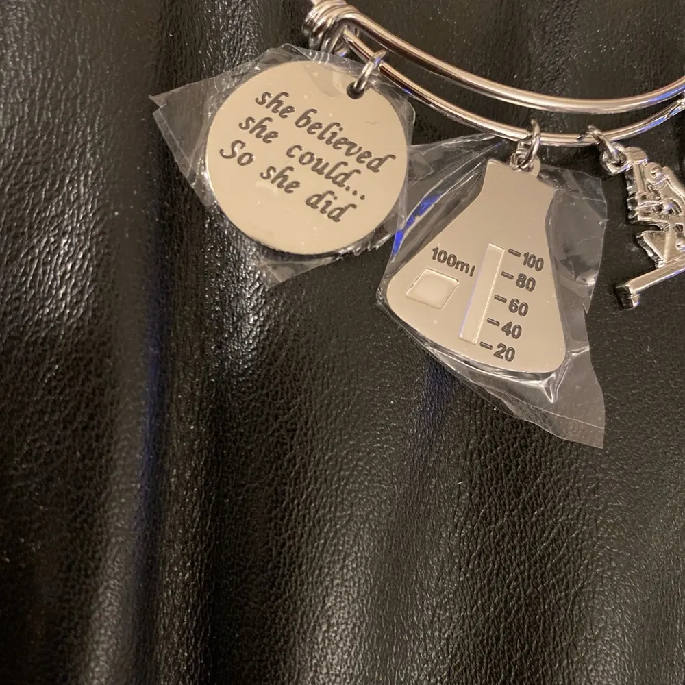 Science Charm Bracelet Silver - Image 2