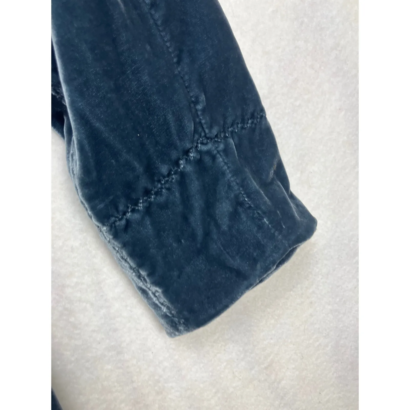 Coldwater Creek Velvet Blazer Jacket Teal Blue Rayon Silk Lined Women's Size 16 - Image 6