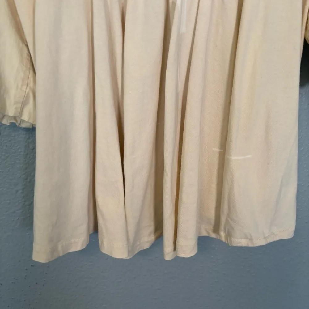 Frye Women's Boat Neck Cream Blouse with Pleated Puff‎ Sleeves XS Office Preppy - Image 10