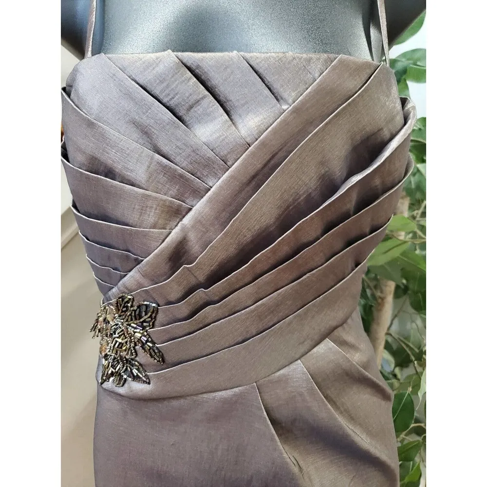 Jessica Howard Taupe Polyester Special Occasion Dress & Jacket 2 Pc's Set 14 - Image 3