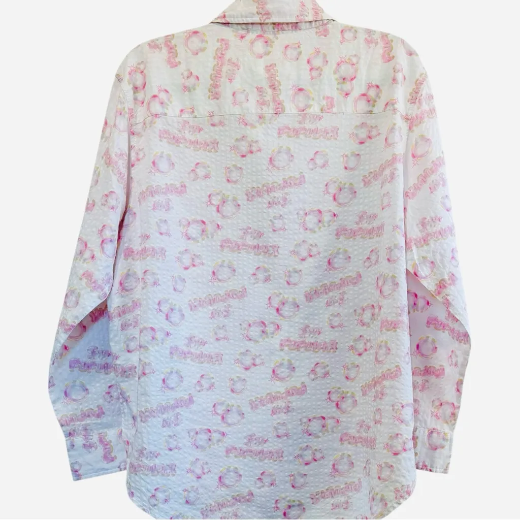Aerie x Wicked Glinda Pink Cloqué Shirt Rare Sample Piece Balletcore Wickedcore - Image 4