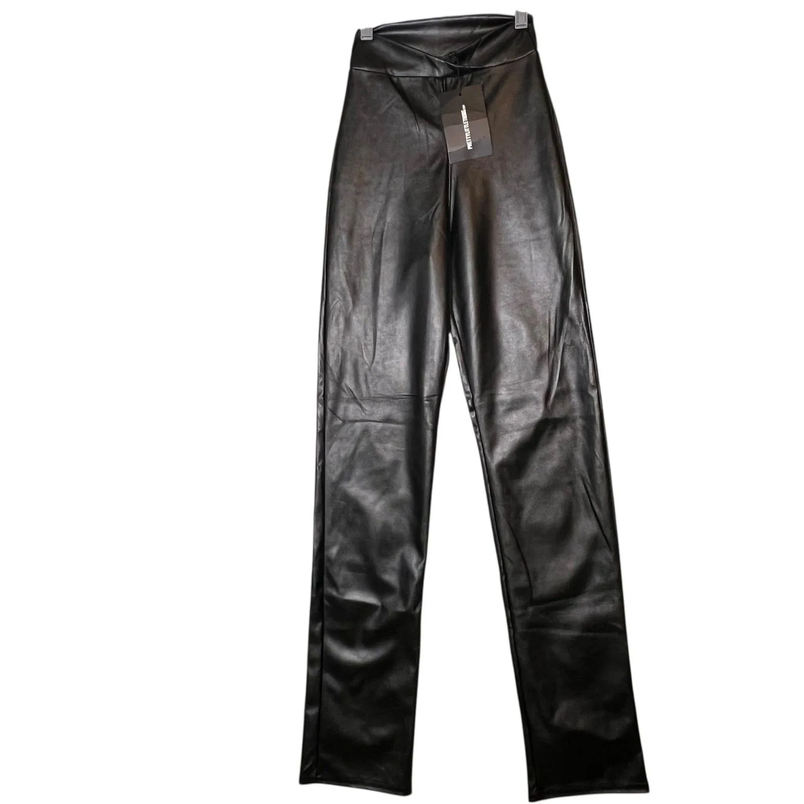 PRETTYLITTLETHING Pants Womens 0 Black Faux Leather High Rise Skinny Jegging - Image 2