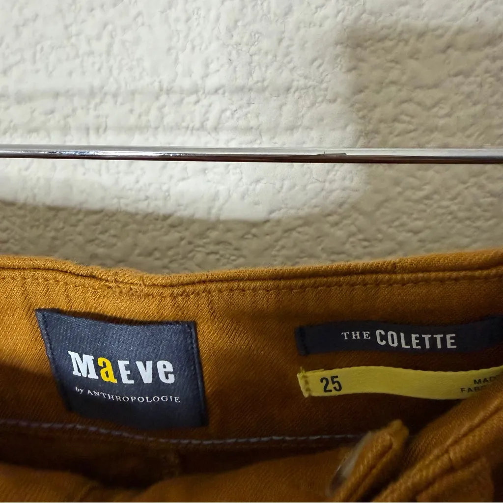 Anthropologie Maeve The Colette Cropped Wide Leg Pants Gold Tan Womens Size 25 - Image 5