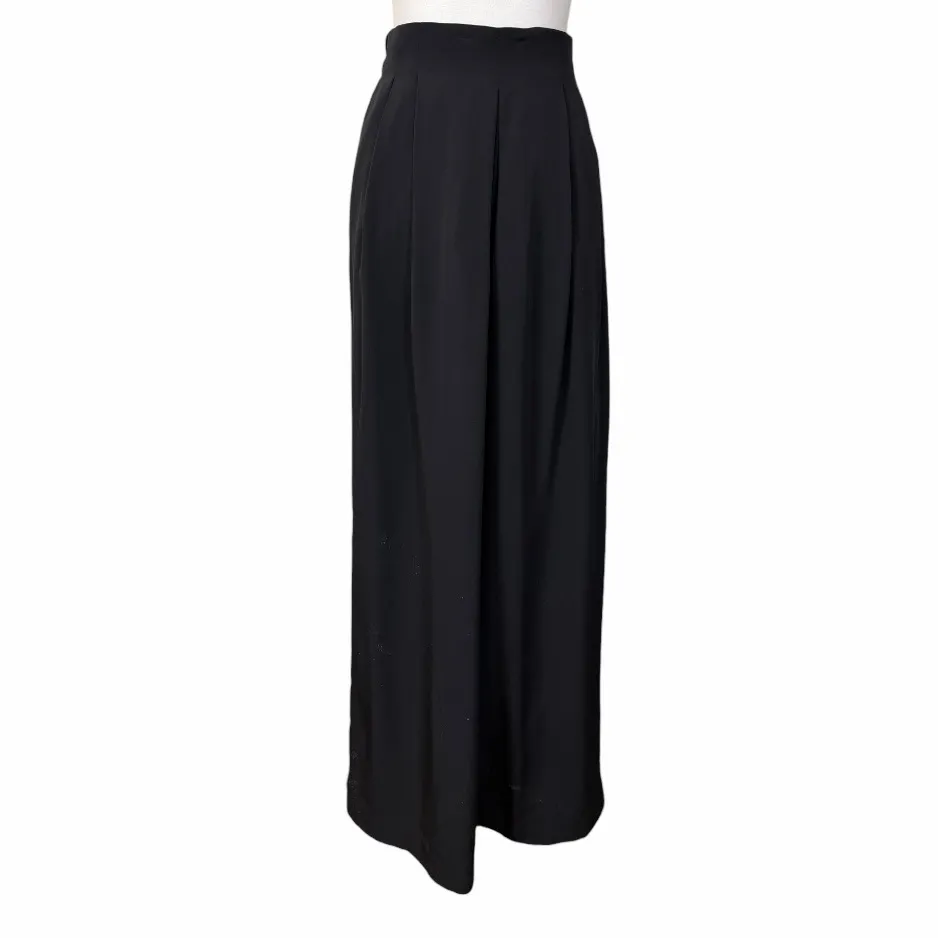 Vintage Spiegel Black Wide Leg Palazzo Pants High Rise Pleated Women’s Size 8 - Image 3