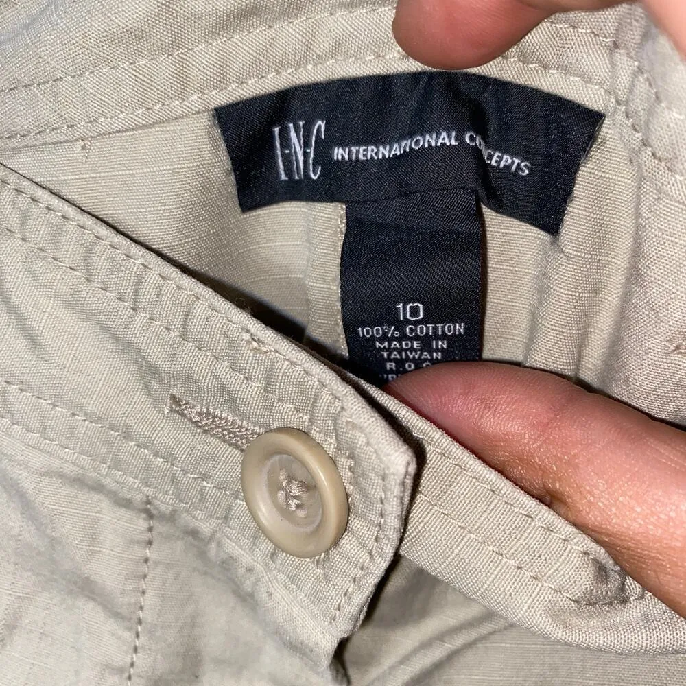 NWT INC International Concepts Beige Khaki Straight Leg Roll - Image 5