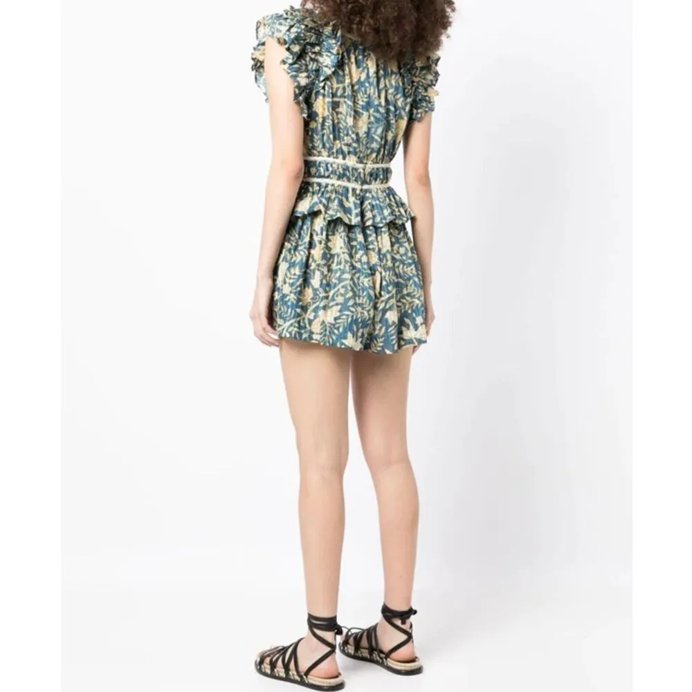 Ulla Johnson Endah Ruffled Printed Playsuit in Lanai Floral Romper - Image 5