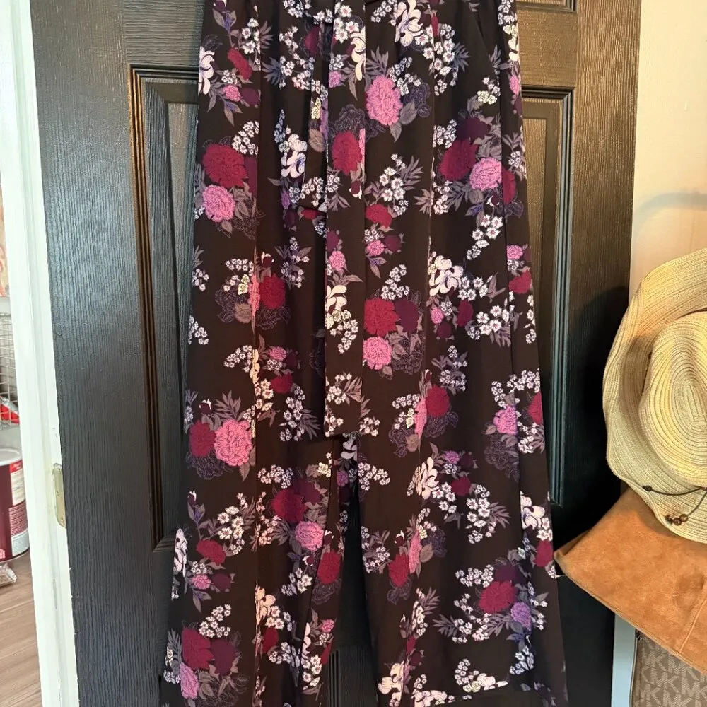 Torrid Purple Floral Crepe Wide Leg Pant - NWOT - Sz 00/M 10 - Image 6