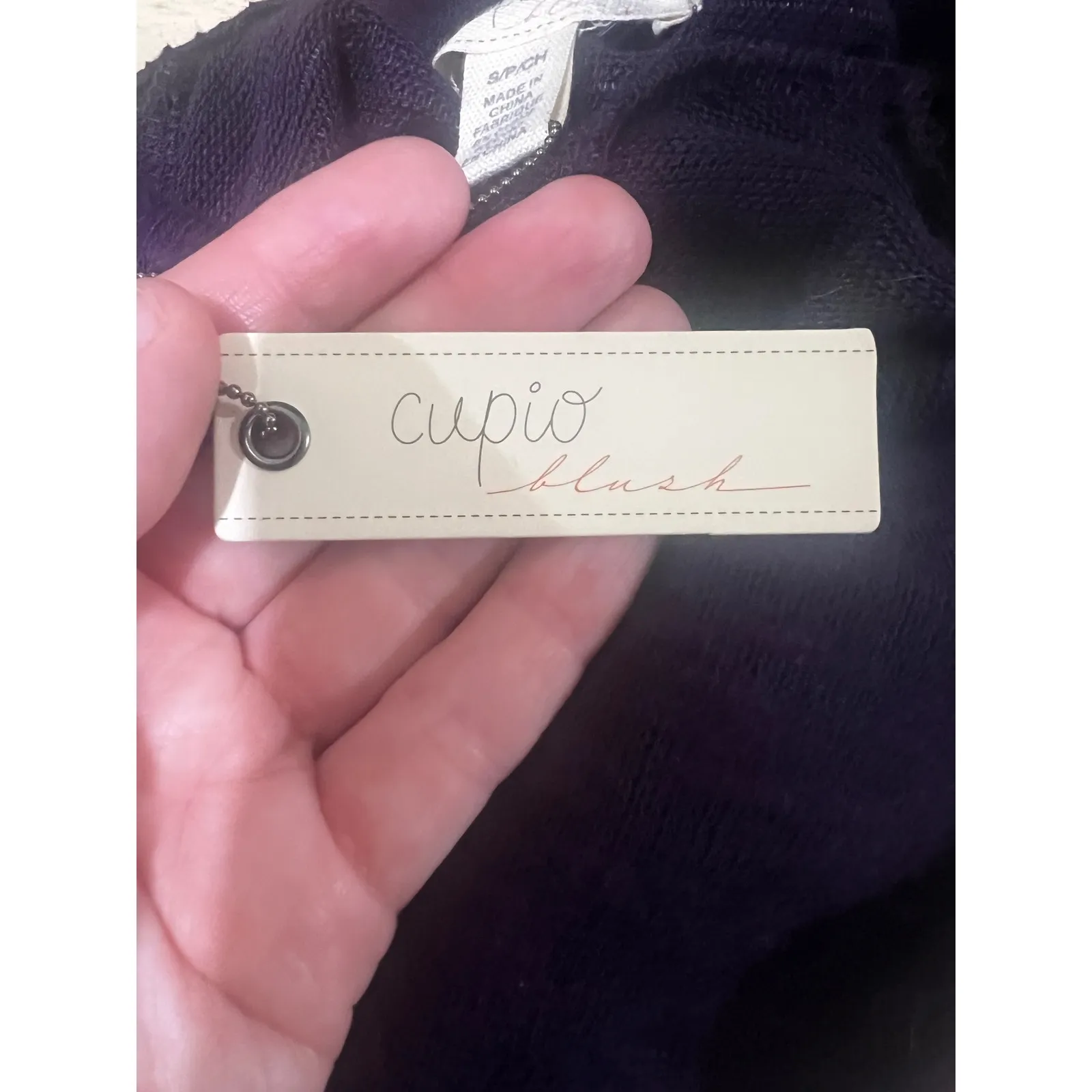 NEW Cupio Blush Purple Cowl Neck Long Sleeve Sheer Knit Dress Women's Size S - Image 4