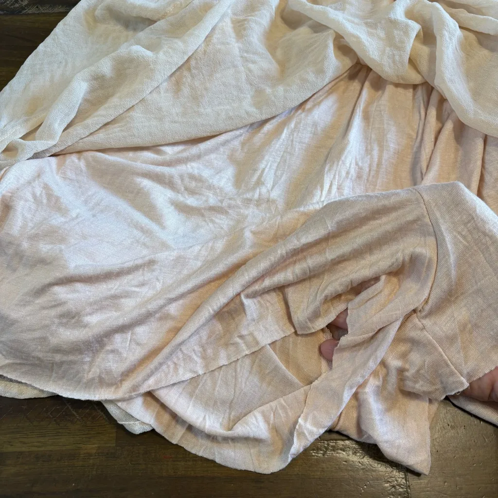 Vintage Sheer Cream Romper Whimsy Cottage Fairycore Bridal Deadstock M USA Lined Tan Size M - Image 5