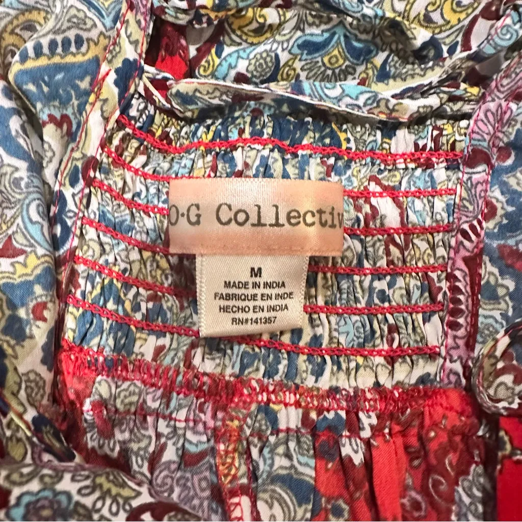 B.O.G. Collective Boho Medallion Print Tiered Midi Dress - Image 9