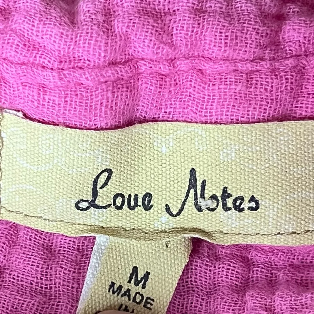 Love Notes Pink Gauze Sleeveless Blouse Women’s M Slub Knit Boho Coastal Beach Size M - Image 9