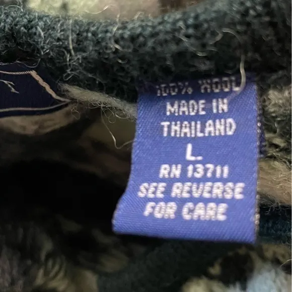 Vintage Karen Scott Pure Wool Fair‎ Isle Cardigan Sweater Large - Image 6