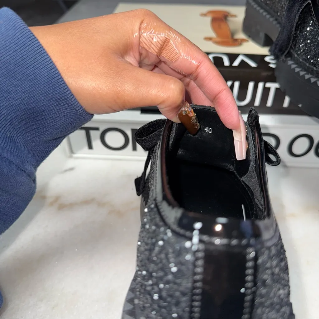 Jimmy Choo x Sailormoon Luna Marlow Glitter Moccasin Loafer Velvet Bow Cat Charm - Image 10