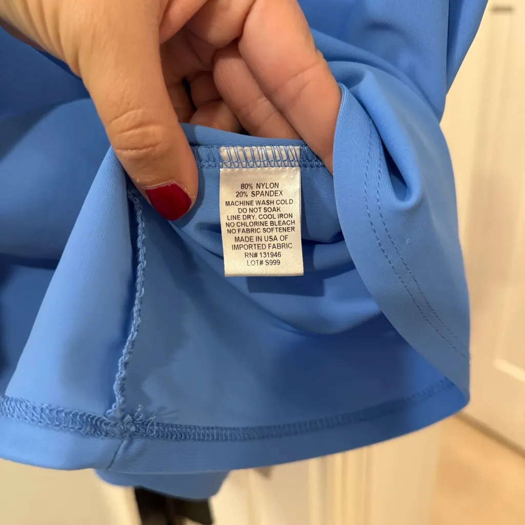 Jude Connally Bethany Jude Cloth Short Sleeve V Neck Blue Top - Image 4