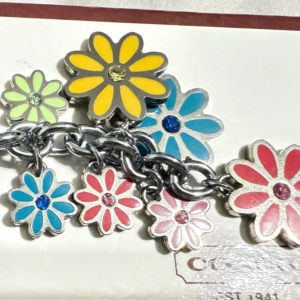Coach Multi Flowers Key Ring - Image 2
