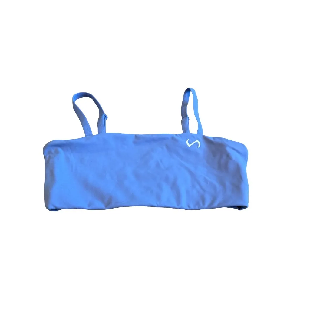 TLF Take Life Further Two Piece Workout Set Athletic Leggings Bra Top Sz Medium Blue - Image 8