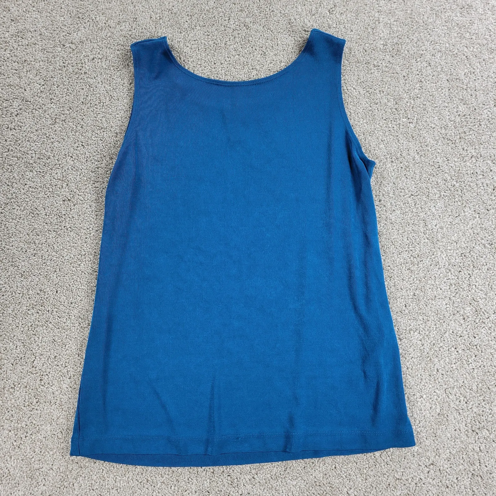 Chicos Travelers Top‎ Womens 1 Blue Sleeveless Slinky Scoop Shirt Tank No Iron Size undefined - Image 3