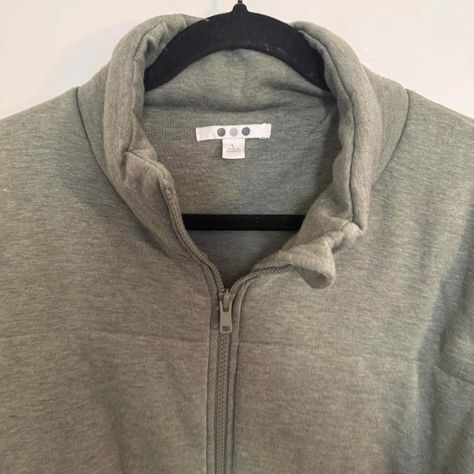 Three Dot Women's Large Green Puffer Jacket Quilted Soft Winter Cozy Size 12 - Image 2