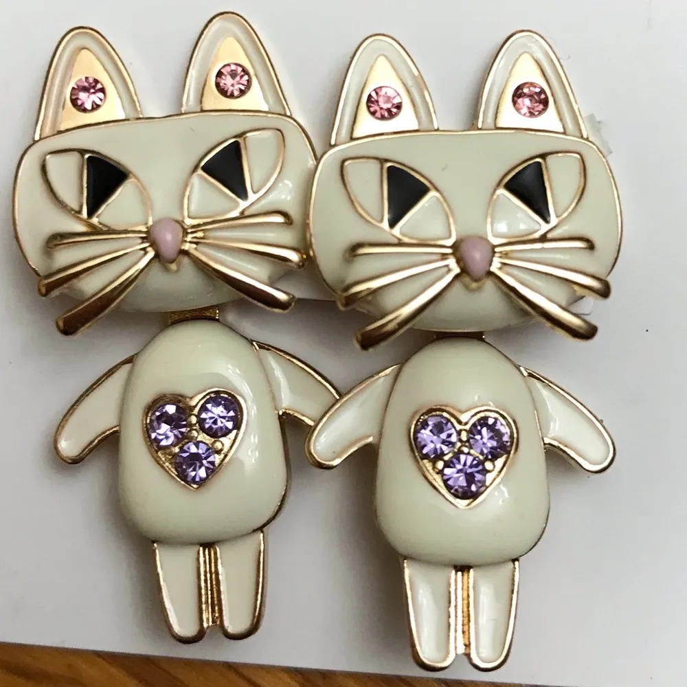 Betsy Johnson Enamel Cat Earrings - Image 5