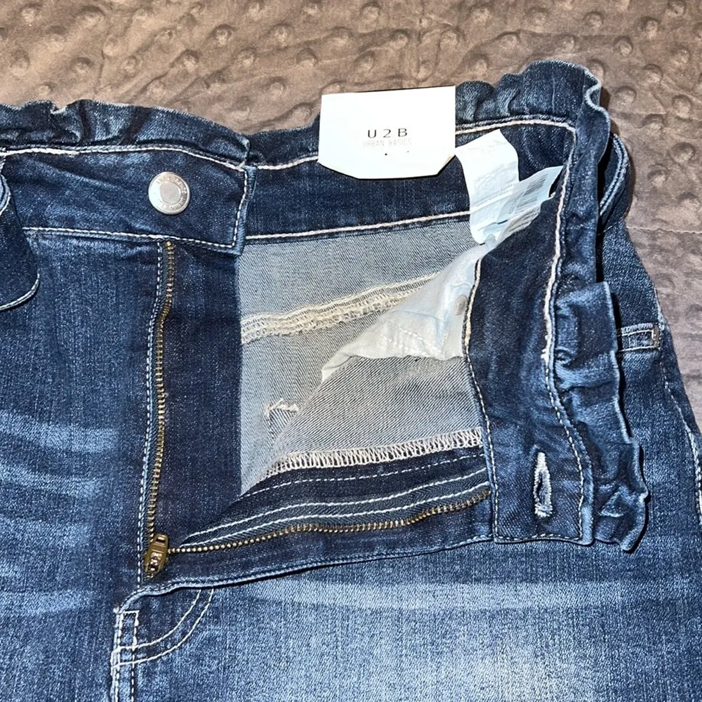 Urban Basics U2B medium mini denim skirt with belt and pockets not lined Blue Size undefined - Image 7