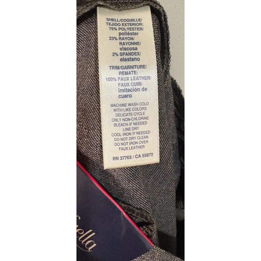 Rafaella Curvey Straight Women's Dress Pants with Leather Trim Size 10 NWT - Image 7