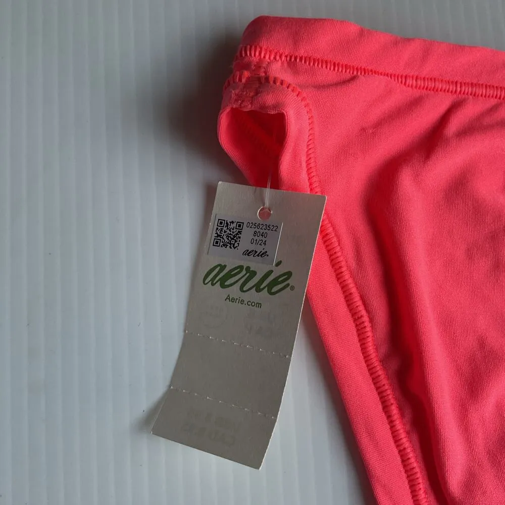 Aerie High Cut Bikini Bottom Pink Size S New With Tags Real Good Underwear - Image 5