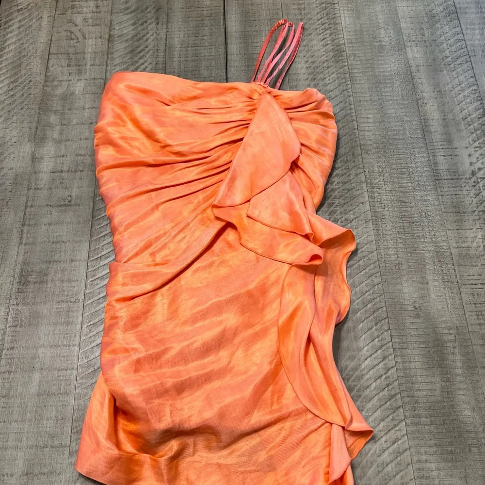 BEBE Vintage Vanna style coral mini cocktail dress - Image 2