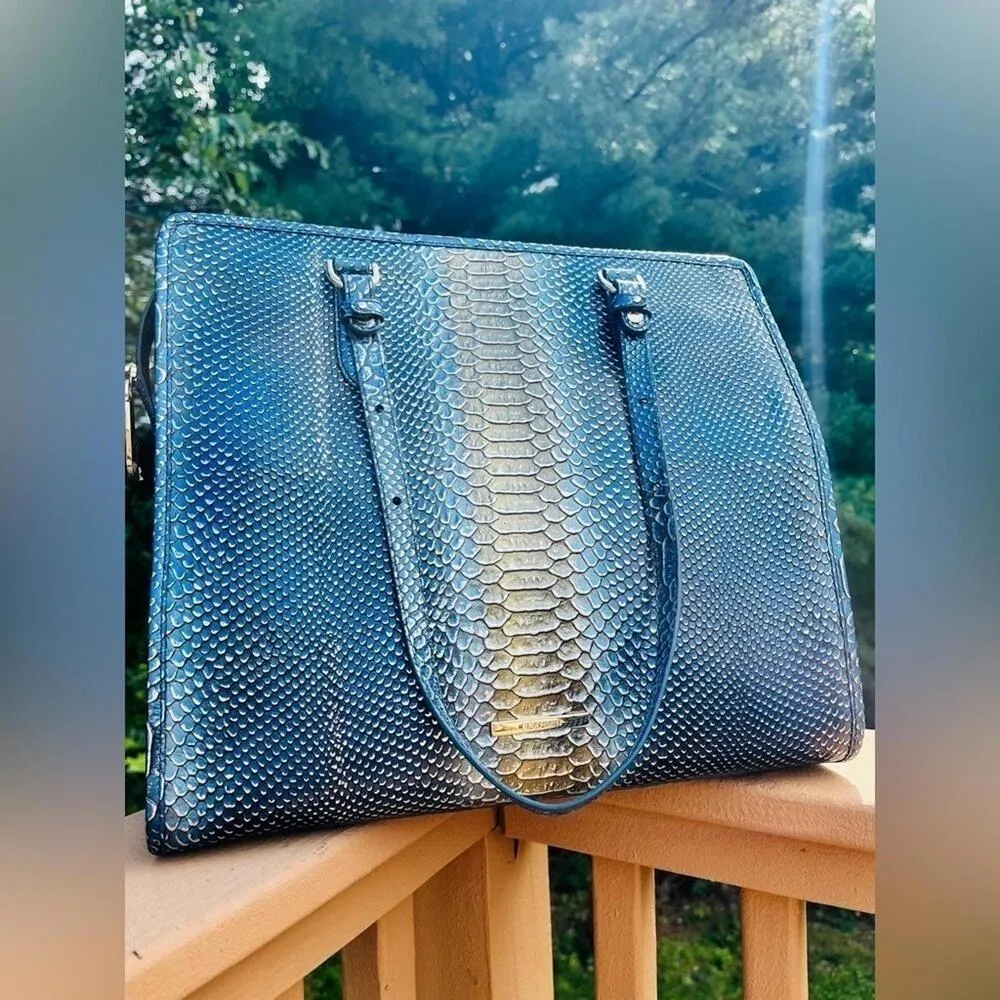 Brahmin Tia Tote Serenity Meridian Melbourne Snake Print Leather NWT - Image 2