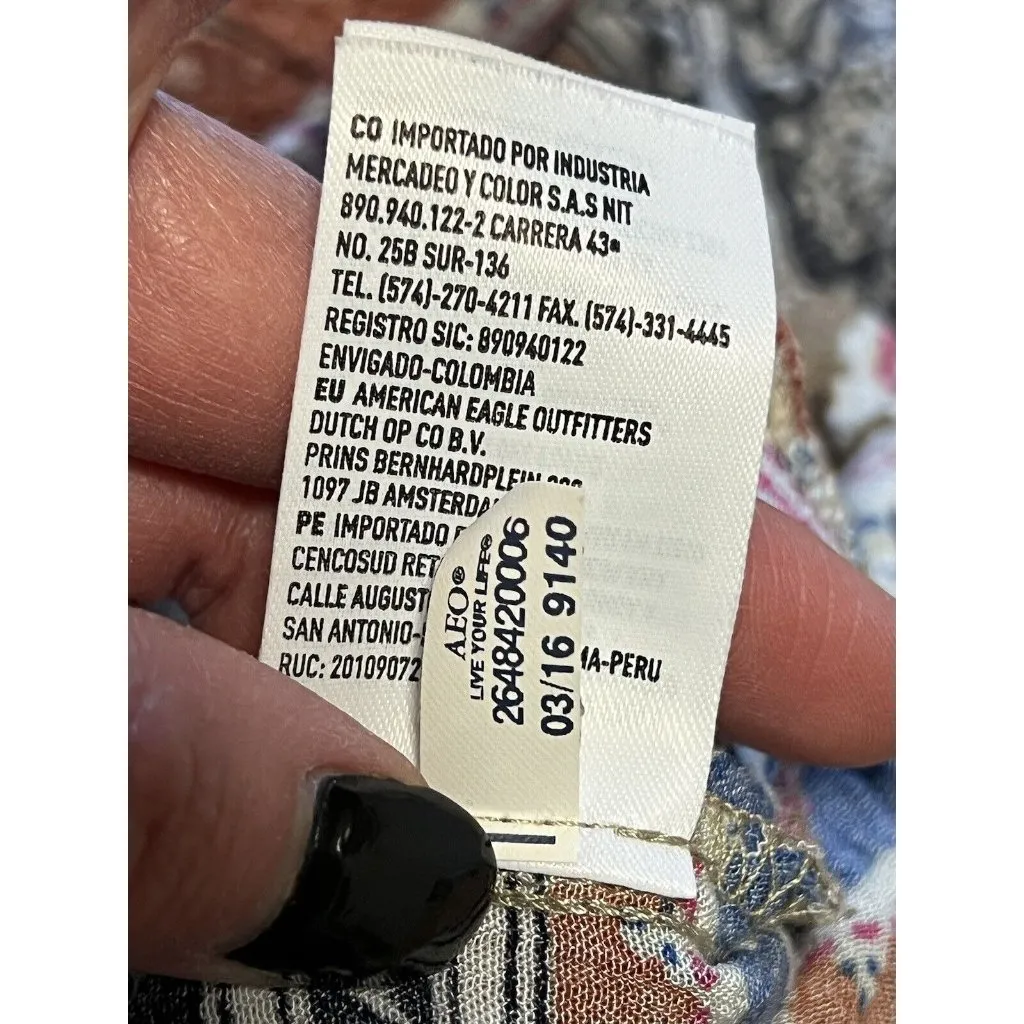 american eagle Size‎ Small romper Spaghetti Straps Colorful Boho Peasant Beach - Image 12