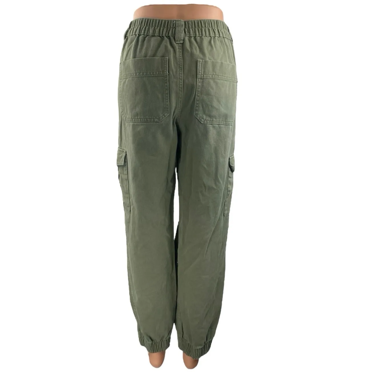 Clockhouse Women's Green High Waisted Tapered Jogger Cargo Pants Size US 8 - Image 3