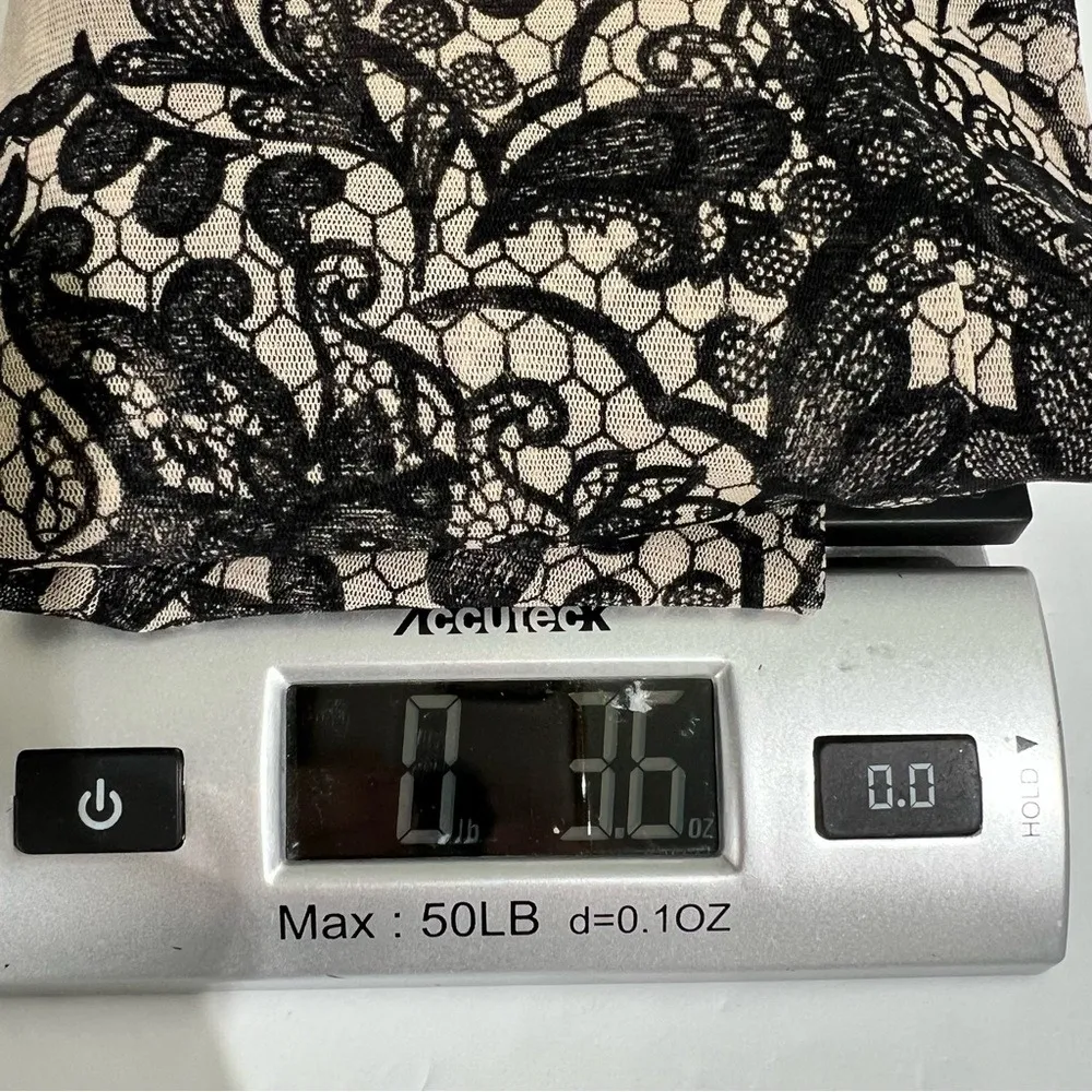 Black Lace Illusion Top Size Large Sheer Gothic Romance - Image 8