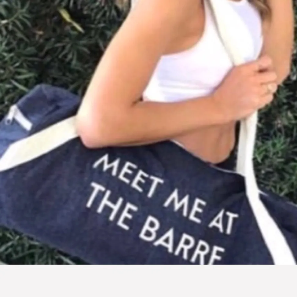 PRIVATE PARTY ‘Meet Me At The Barre’ Denim Gym Bag - Image 2