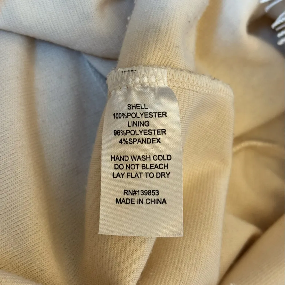 Bleuh Ciel Women’s Elegant Cream Lace Sleeveless Dress with Nude Lining Medium - Image 8