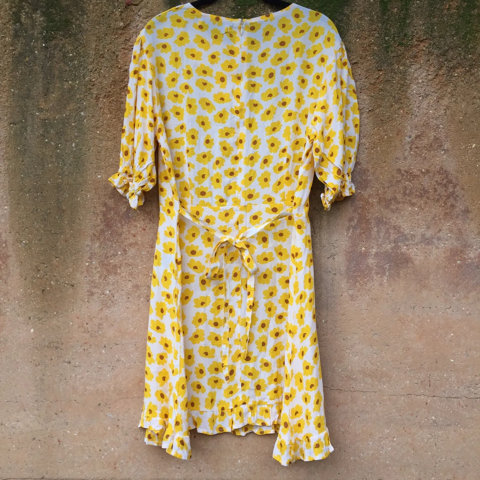 NEW Faithfull The Brand Florence Yellow Floral Dress 8 L - Image 9