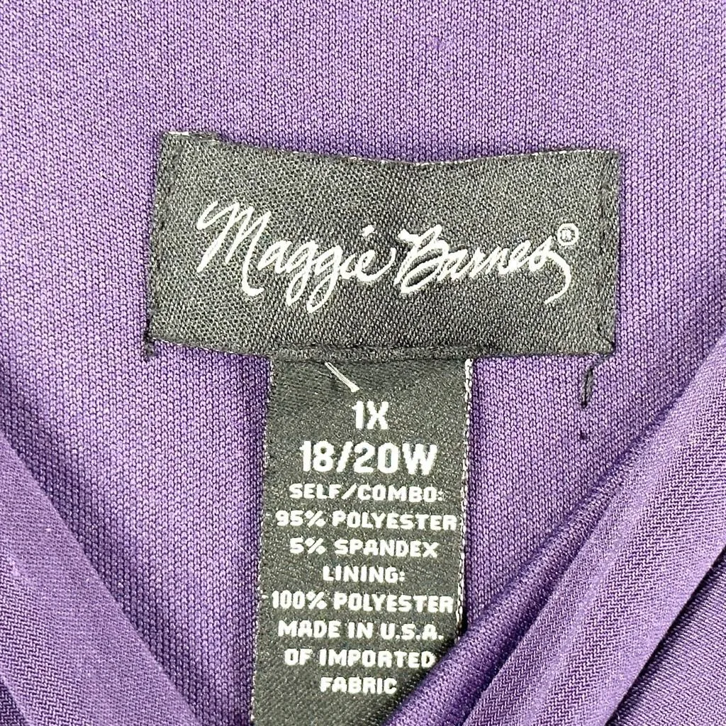Maggie Barnes Plus Size 18W Dress Purple Sparkly Midi Formal Sleeveless‎ 1694 - Image 8