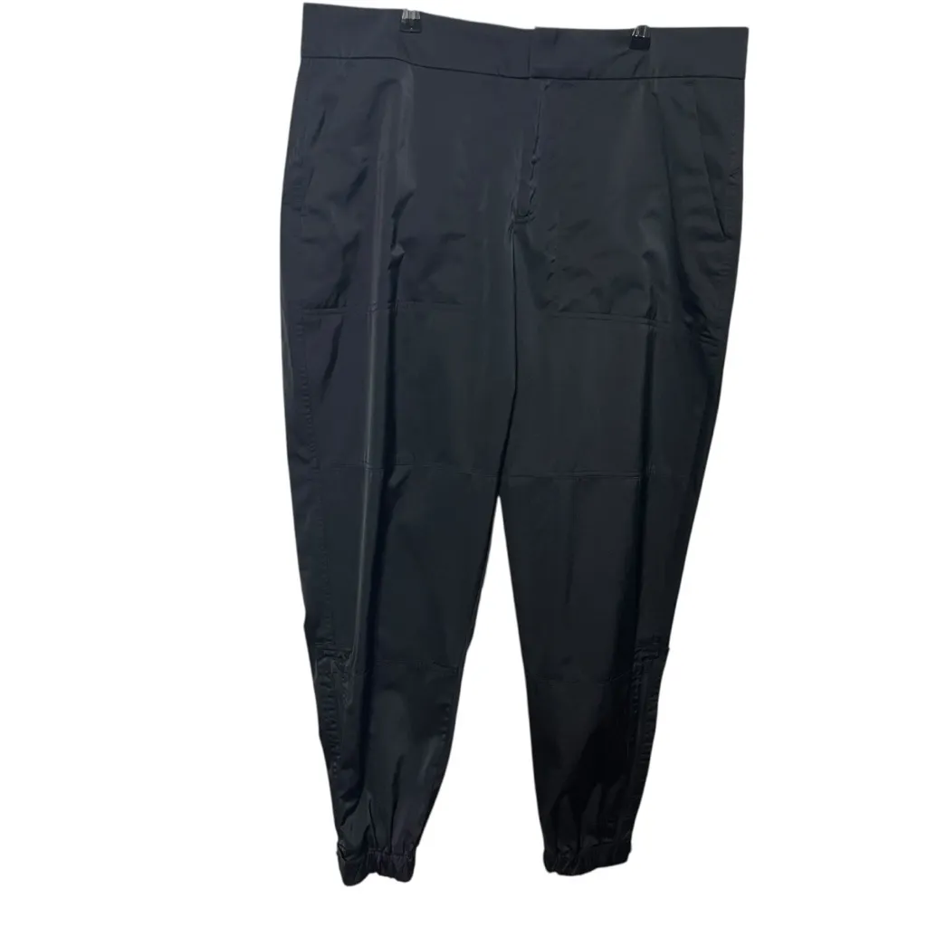 Athleta Radiant Joggers Women’s Size 16 Black Tapered Zip Ankle Sporty Luxe - Image 2