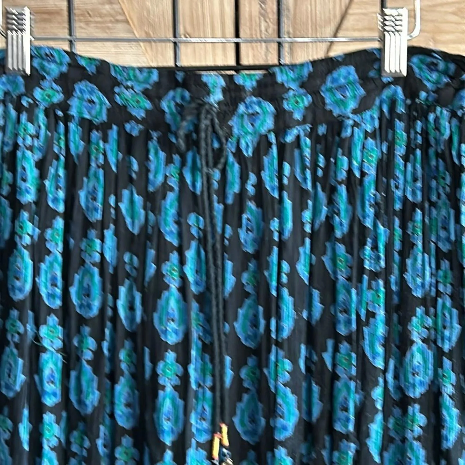 LIz Baker Vintage Womens Skirt One Size Blue Paisley Maxi Boho Hippie - Image 2