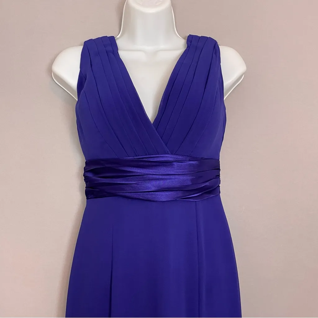 Ever Pretty Dress Prom Bridesmaid ALTERED‎ V-Neck High Slit Chiffon Satin Maxi - Image 3