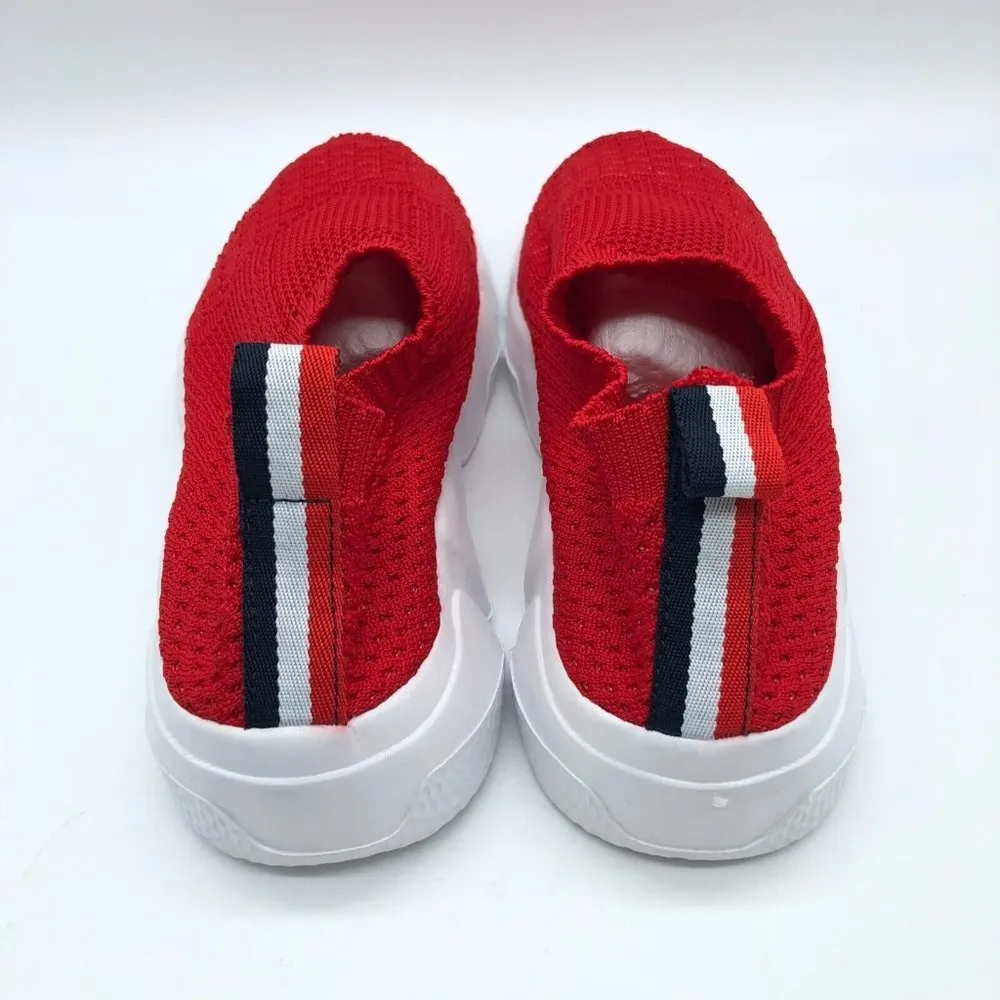 Womens Mesh Knit Slip On Sneakers Stretch Red Size 40 US 9 - Image 3