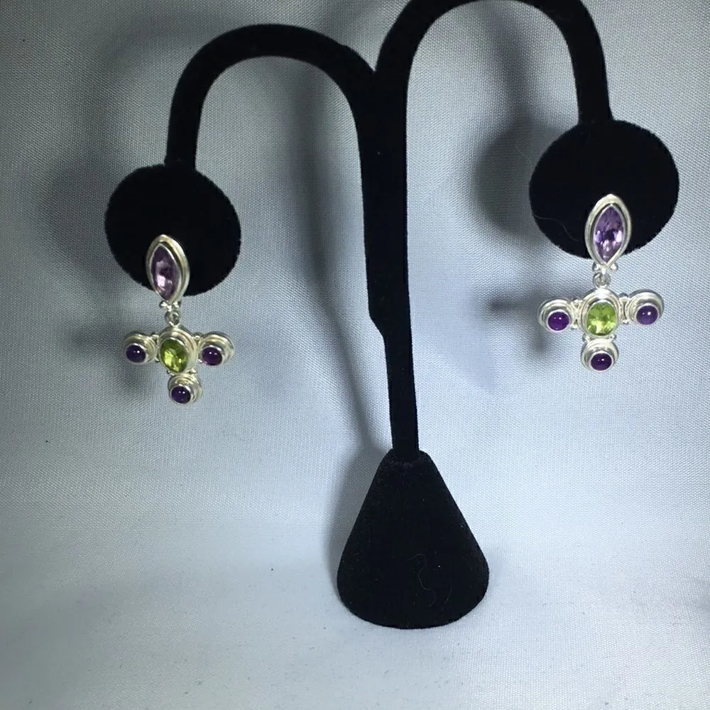 𝅺sajen Offerings sterling amethyst peridot earrings Purple - Image 2